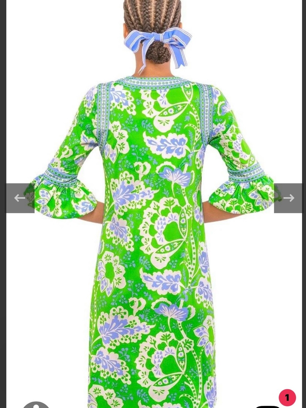 Gretchen Scott Designs Green Floral Shift Dress with Lavender Accents - Picture 3 of 7